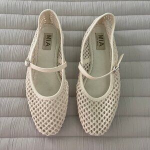 Trending Off White Fishnet Style Mary Jane
